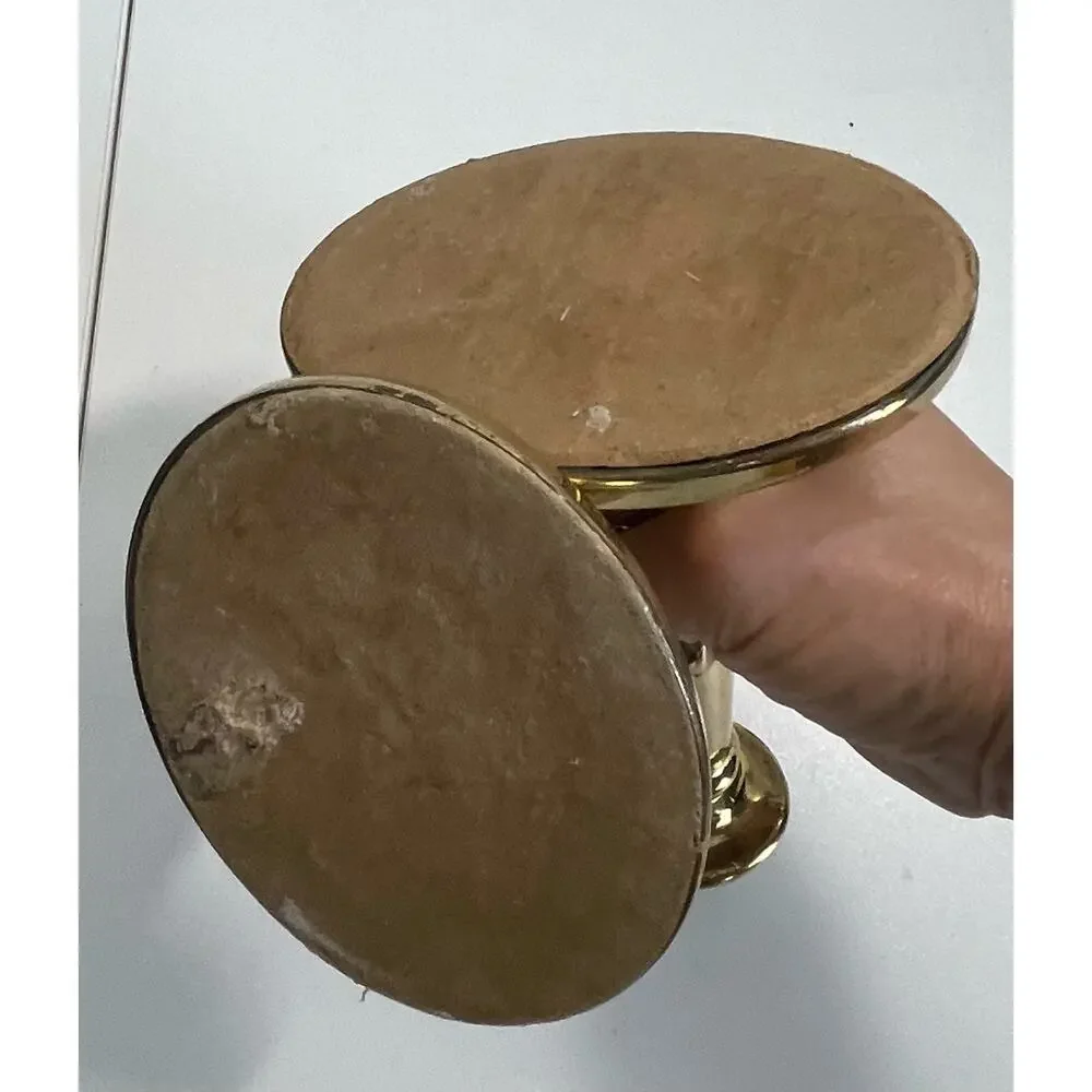 VTG Set of 2 Gallery Original Solid Brass Candlesticks 7 in